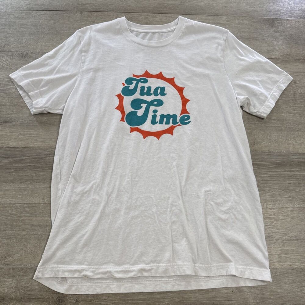 Tua Tagovailoa Shirt Miami Dolphins Football Men’s White Barstool Tee Size XL
